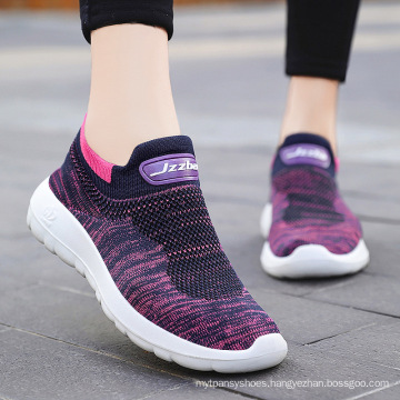 men Running shoes flying knit pumps shoes,couples Slip-On walking shoes for women/men ,Polyurethane high elastic flying weave